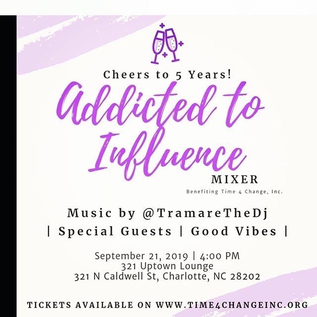 Mark your calendars for 9/21 and grab your tickets 🎫 to #AddictedToInfluence! This #PartyForPurpose event will feature special guest, networking, &amp; good vibes! You don&rsquo;t want to miss this! 
Hosted by- @dearjania 
Music by- @tramarethedj 
B