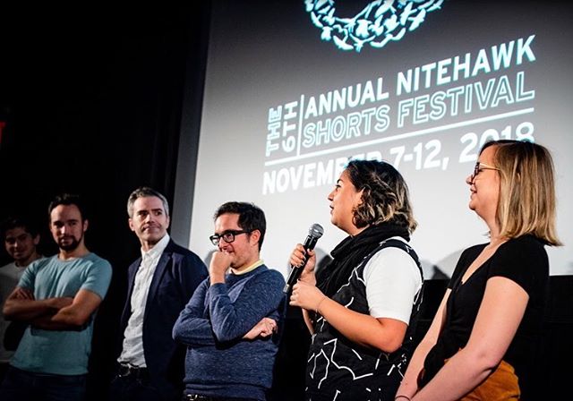 Another shout out to @nitehawkcinema and all the beautiful people at the Nitehawk Shorts Fest. 📷 - @gabiporter thanks for encouraging my shenanigans on the step and repeat. 💕