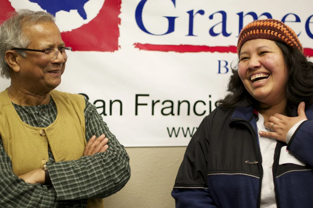 Professor Yunus with Grameen America Member