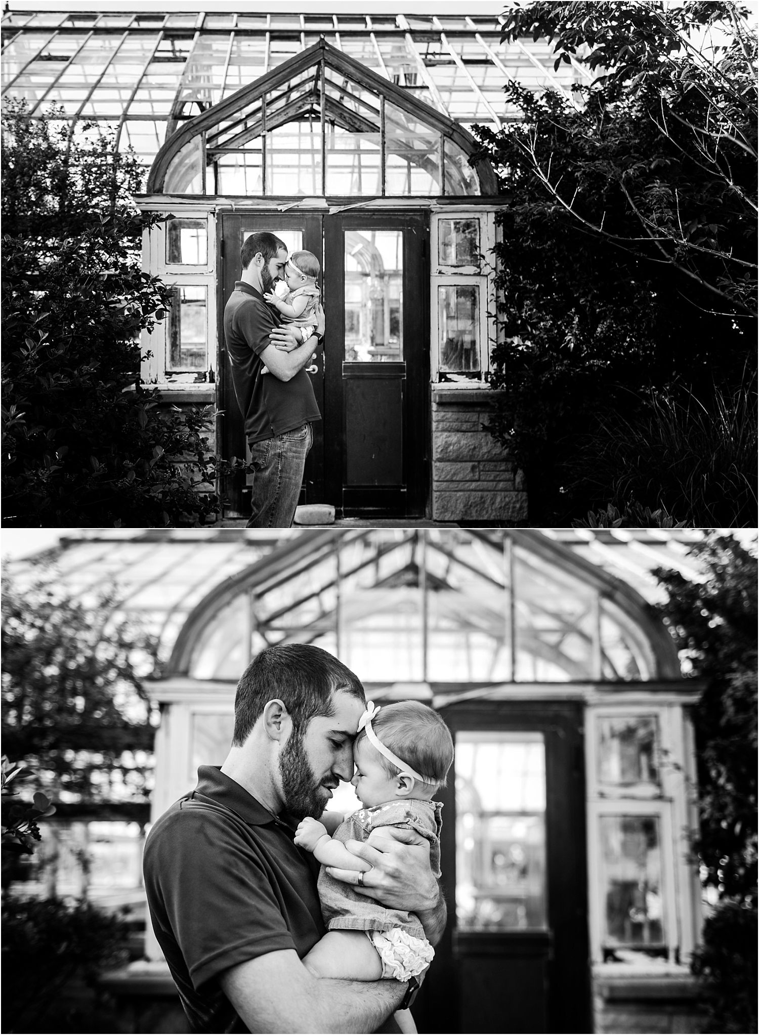 Father and Baby Lifestyle Photography at K-State Gardens Manhattan Kansas
