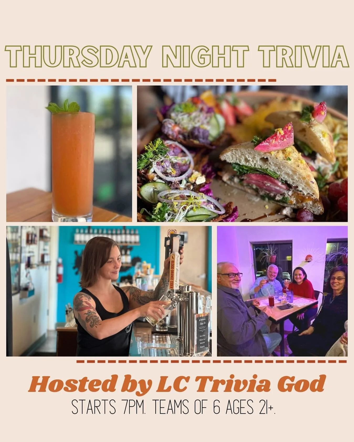 It&rsquo;s our last night of Trivia to end the year! Come by for some delicious sips and savory munches. Open at 4p, Trivia at 7p!