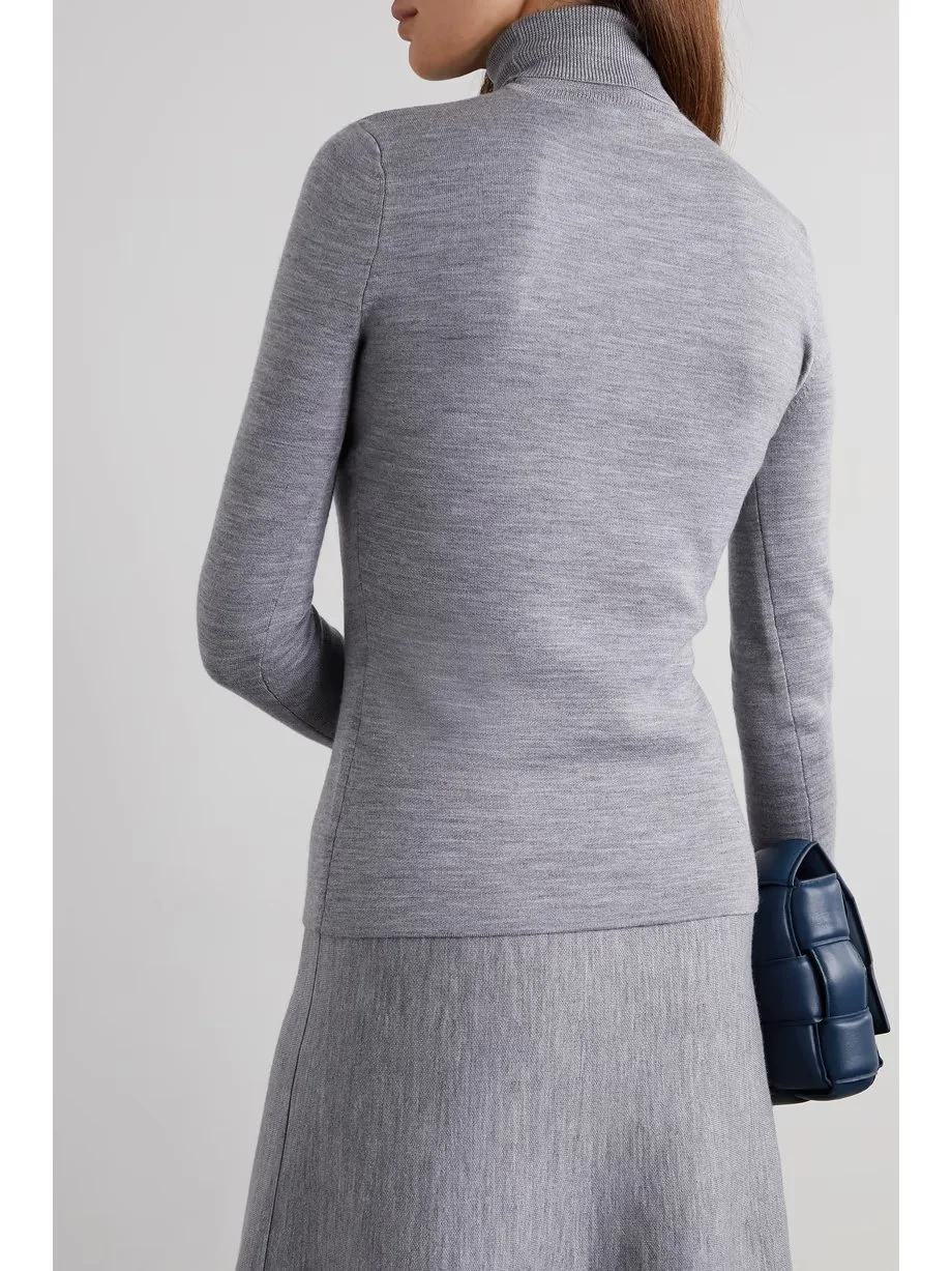 Plain Fine Knit Sweater Thin Lightweight Organic Cashmere Jumper Classic Turtle neck Knitwear Long Sleeve High Neck Top Mongolia Cashmere