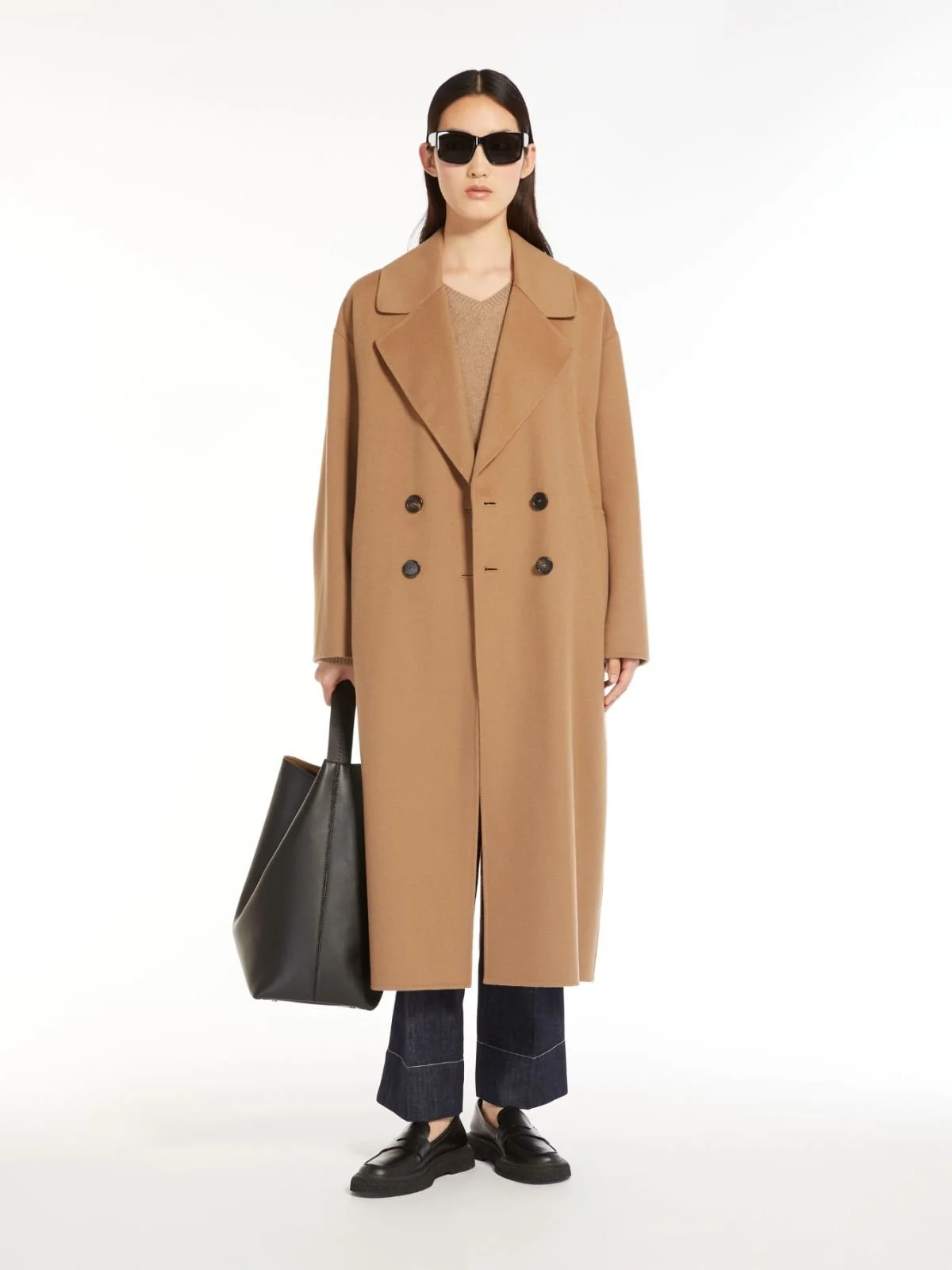 Mongolia Cashmere Minimal Design Winter Cashmere Wool Blend Coat Jacket Robe Cape Wrap Double Breasted Oversized Classic Short Long Icon Pea Parka Slim Fit Tailored Boyfriend Coat