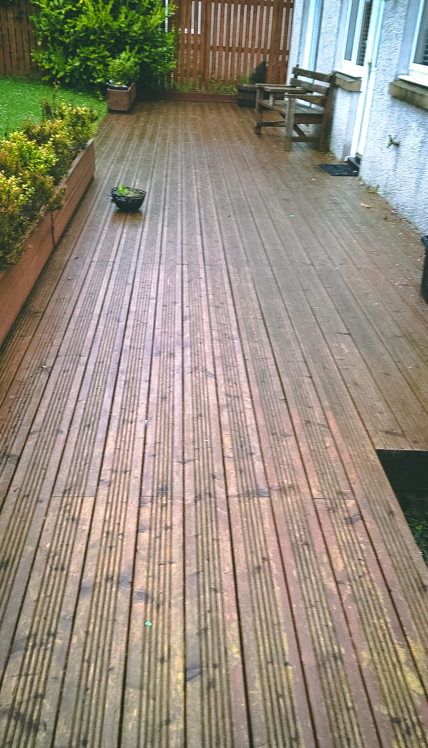 Existing decking pre-staining