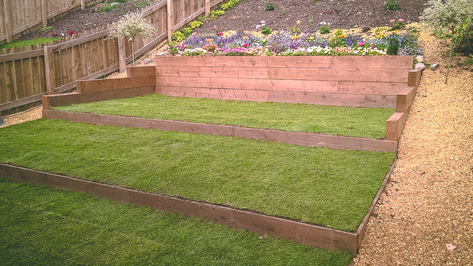 Ground preparation and re-turfing