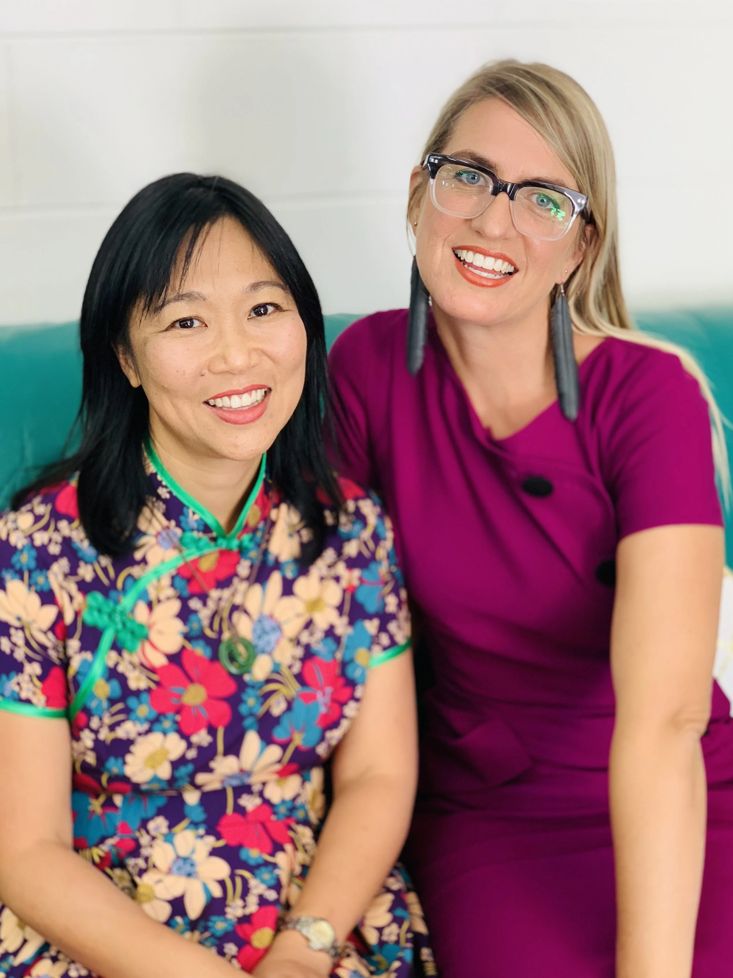 Michele and Renee, all ready for a television appearance.