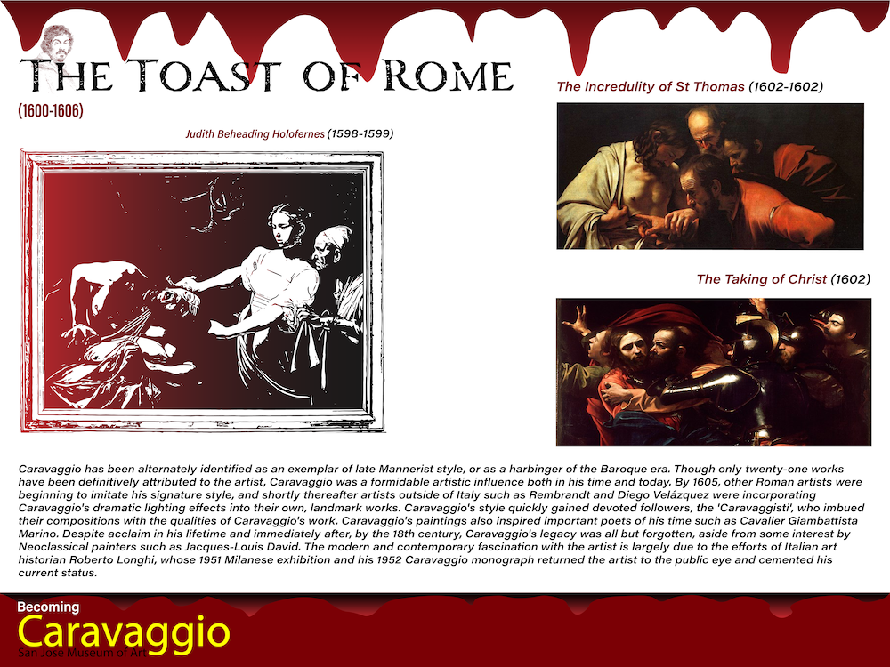  Caravaggio’s works in Rome display panel 