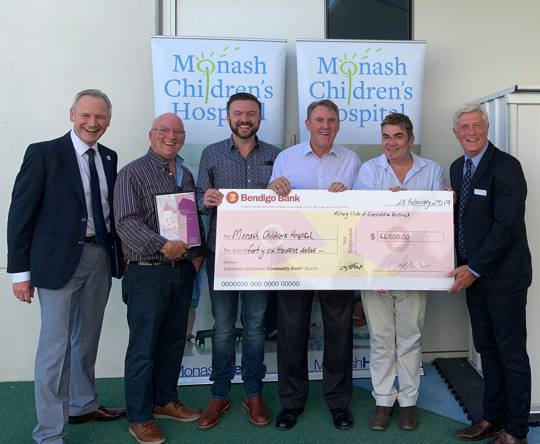 Our MANAGING DIRECTOR Ben O'ConnoR handing a cheque over to Monash Children’s Hospital