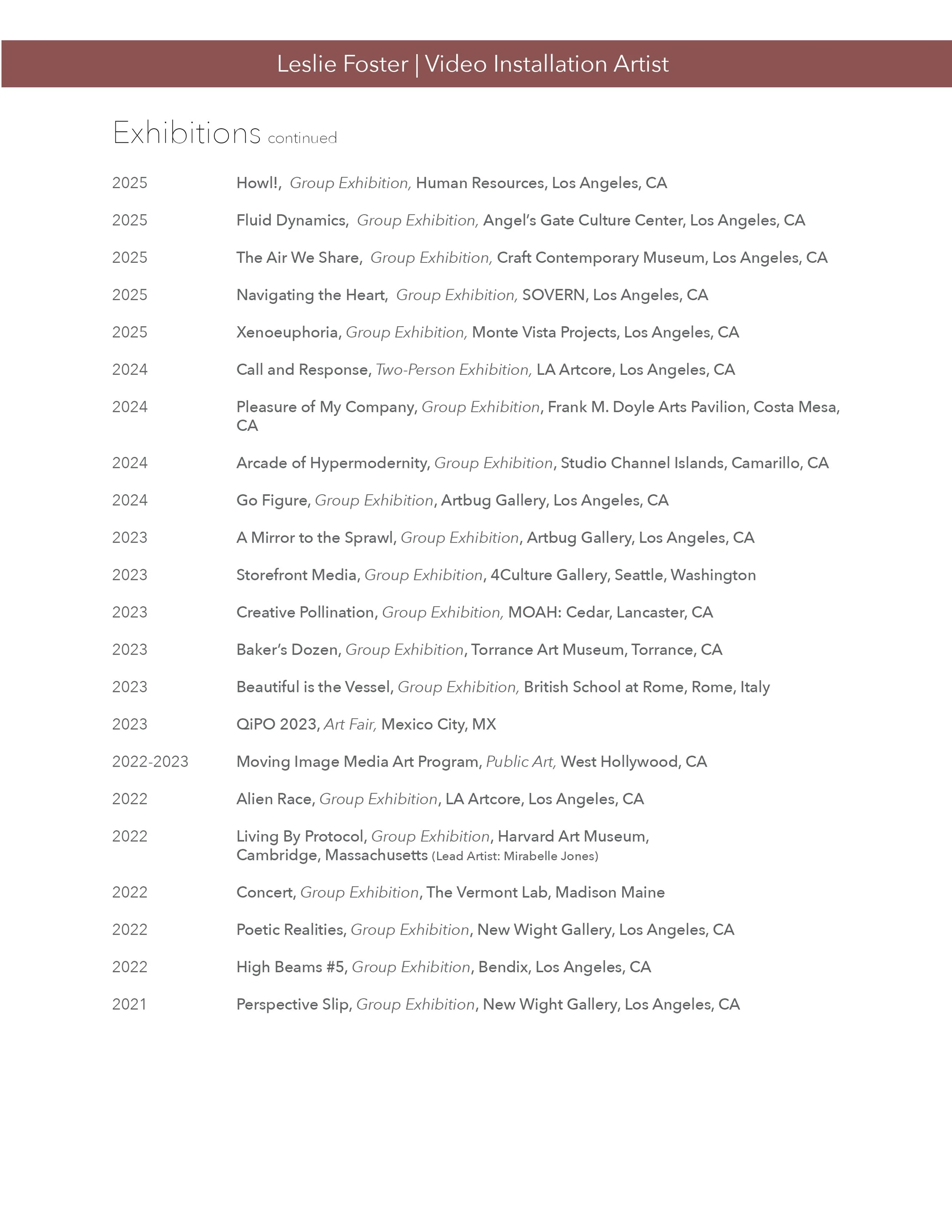 H. Leslie Foster II Full Exhibition CV_pg2.jpg