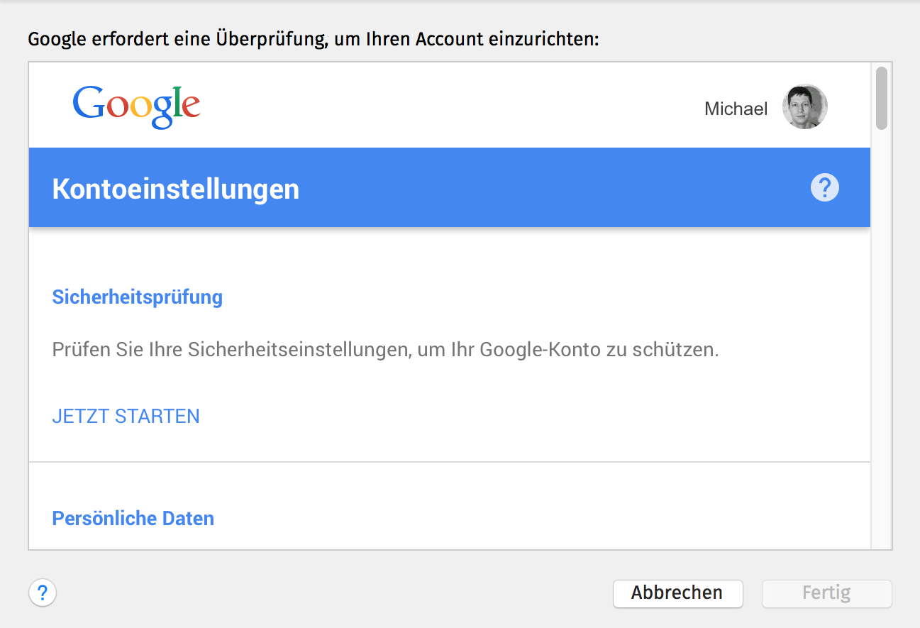 Anmeldeversuch gesperrt – Google-Konto in MacOS Mail gesperrt
