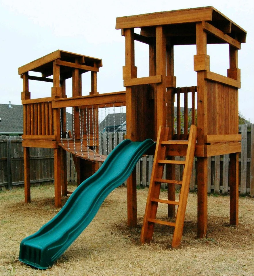Two Tower Clubhouse with Swinging Bridge