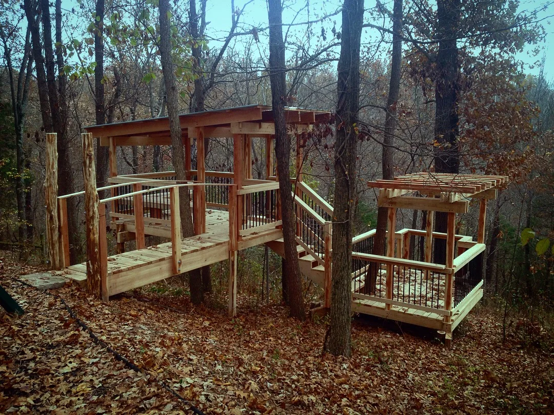 Multi-Level Treehouse with Bridge