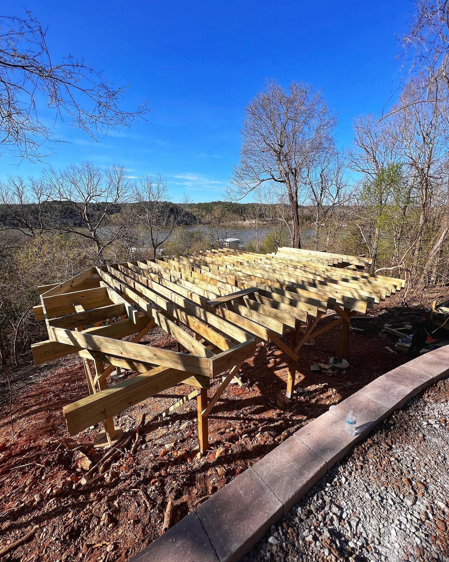 Great progress on the platform for the Planetarium Treehouse we&rsquo;re building for @mysticozarkadventures as part of the Airbnb OMG! Fund contest.  In the next two weeks we&rsquo;ll be rounding out this shape, decking, building a bridge from the n