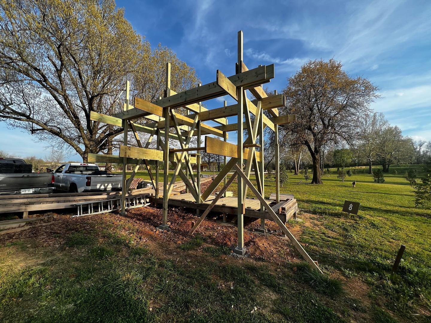 Building an elevated archery platform for @arkansasgameandfish at the always beautiful JB and Johnelle Hunt Nature Center.
.
📷 Jimbo
