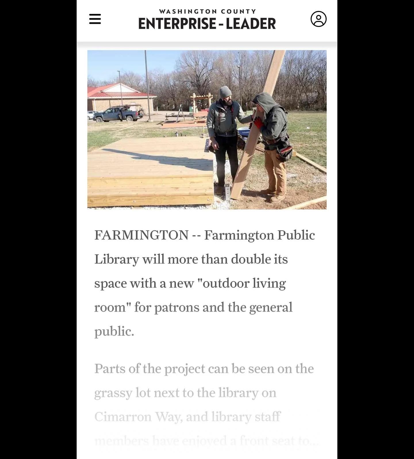 Nice article yesterday about our collaboration with the Farmington Public Library and @pps_placemaking to create a natural outdoor space for reading and community activities!  This is our fourth project with Project for Public Spaces and we are so pr