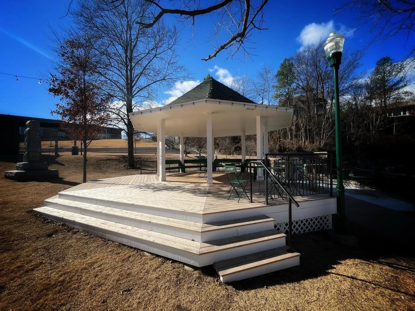 Proud to share photos of the renovations and enhancements we recently completed at Siloam Springs&rsquo; historic Twin Springs Park, done in partnership with Project for Public Spaces.  For years, the historic gazebo has served as a makeshift stage f