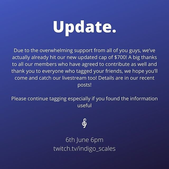 An update from the Indigo Twitch Stream Team. Thank you❤️🐍