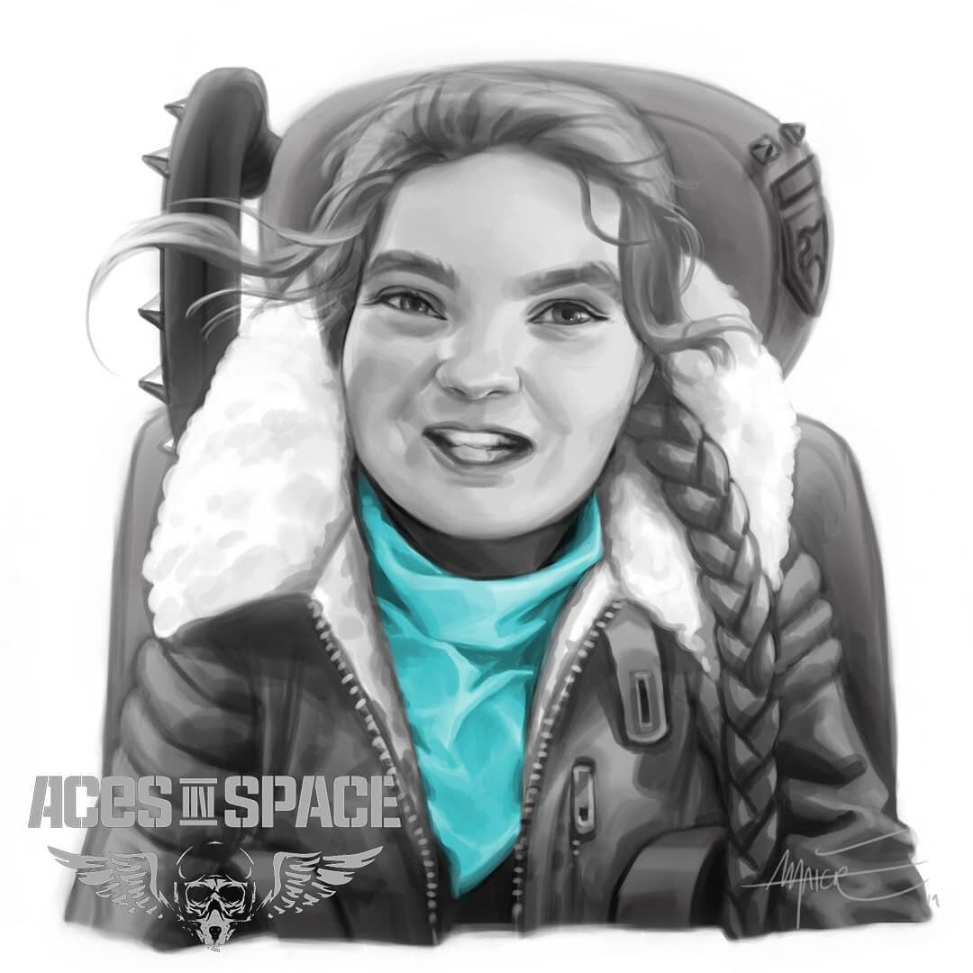 Elisabeth, #AcesinApace, 2020⁠
⁠
Representation matters - I deeply believe in that. I was super happy when I got commissioned to paint Elisabeth for Aces in Space. Her portrait is one of the Kickstarter portraits and her parents even sent me videos o