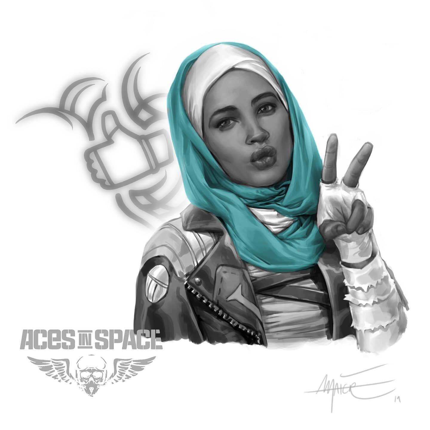 Influencer, #acesinspace, 2020⁠
⁠
More #art done for the Aces in Space #rpgsetting (#fate). Swipe for the #sketch. ⁠
⁠
#portrait #poc #powerfulwomen #rpgcharacterart #digitalart #artoninstagram #diversity #digitalillustration