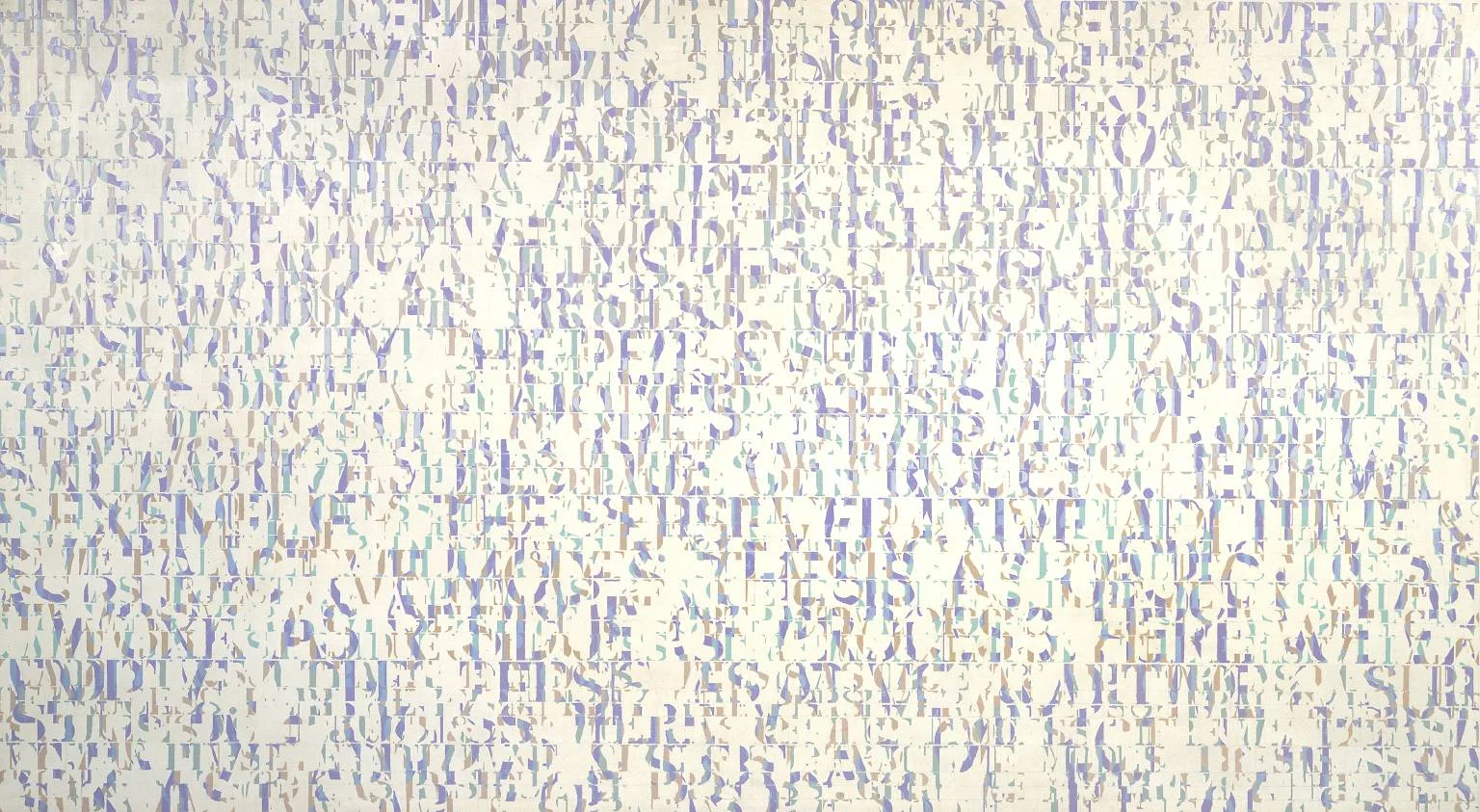 Here We Exemplify (1967-8) Tom Phillips Acrylic on canvas, 60 1/4×108 1/4 (153×275) Image: https://www.tate.org.uk/art/artworks/phillips-here-we-exemplify-t01938