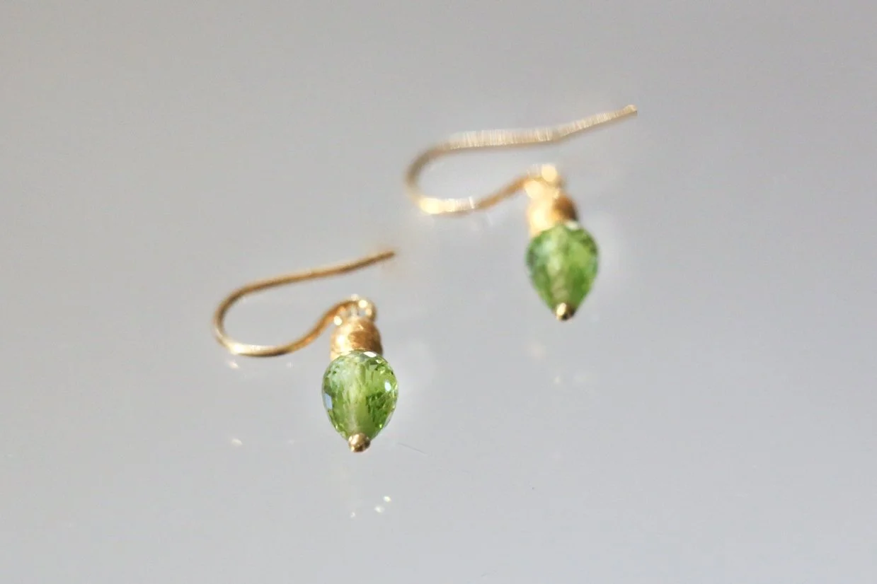 Ohrhänger – Peridot Silber vergoldet
