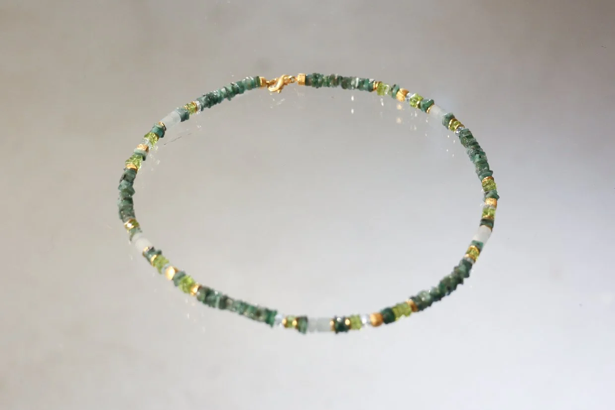 Kette – Smaragd, Peridot und Aquamarin