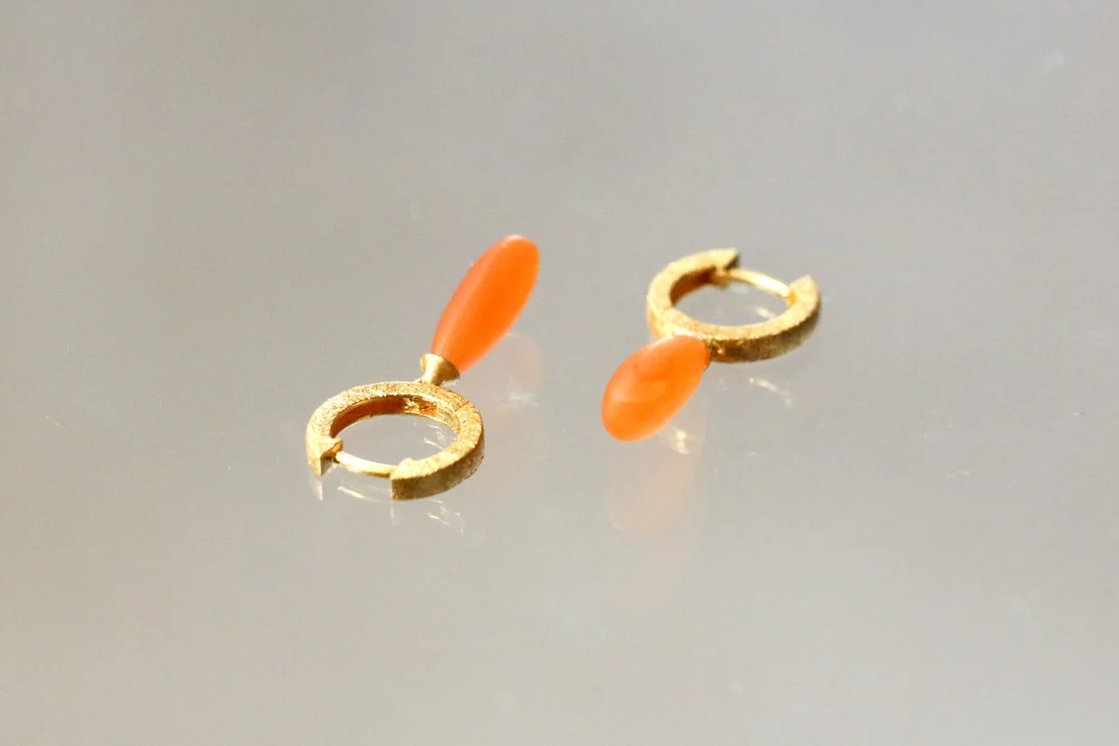 Klappcreolen – Karneol matt