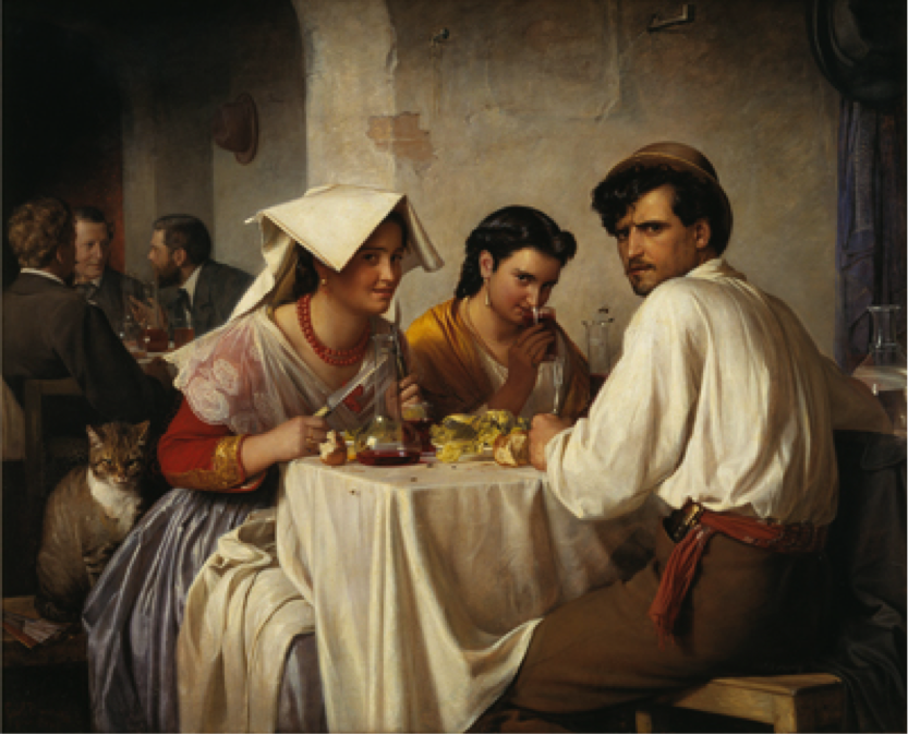 Carl Bloch, Fra et romersk osteria / In a Roman Osteria