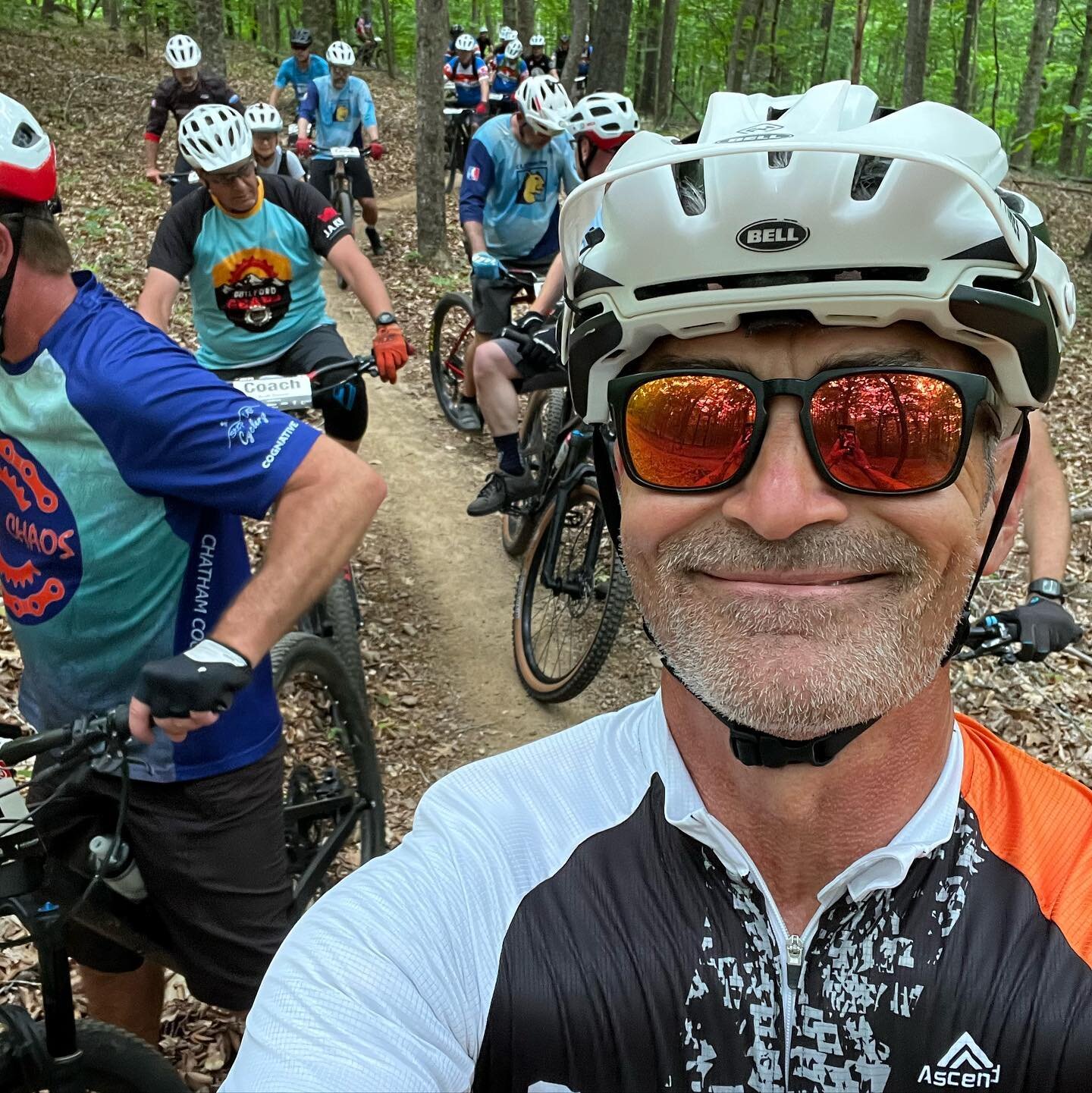 The coaches&rsquo; pre ride on Saturday morning at a #ncicl #nica #northcarolinamtb race is always a good time&hellip;