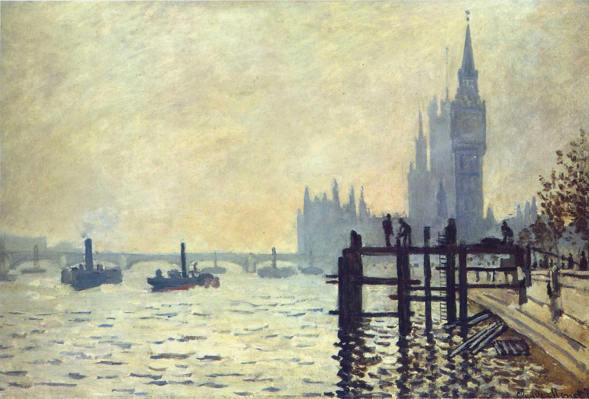 ‘The Thames below Westminster’ (about 1871) by Claude Monet, National Gallery