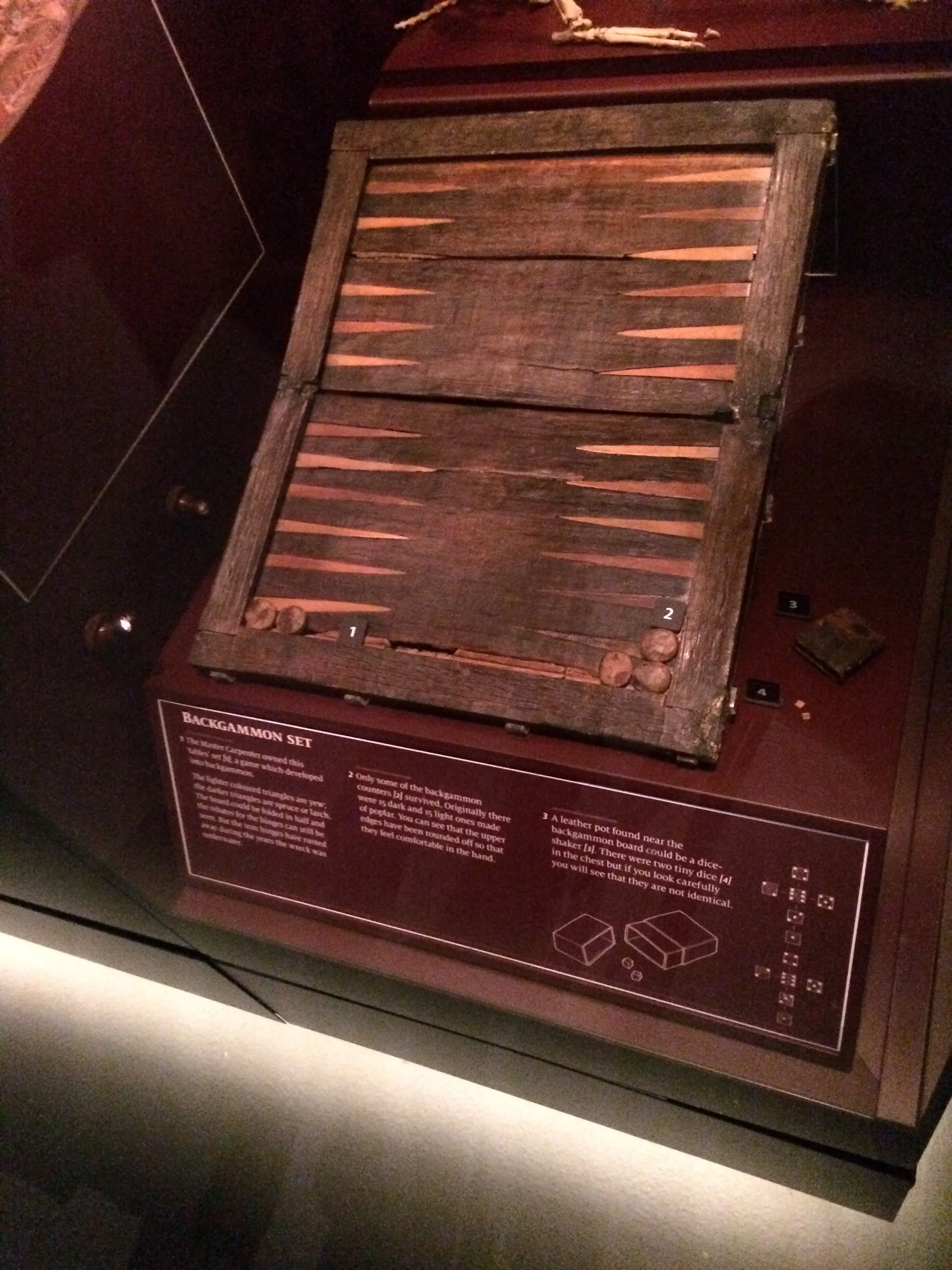Backgammon set, Mary Rose Museum