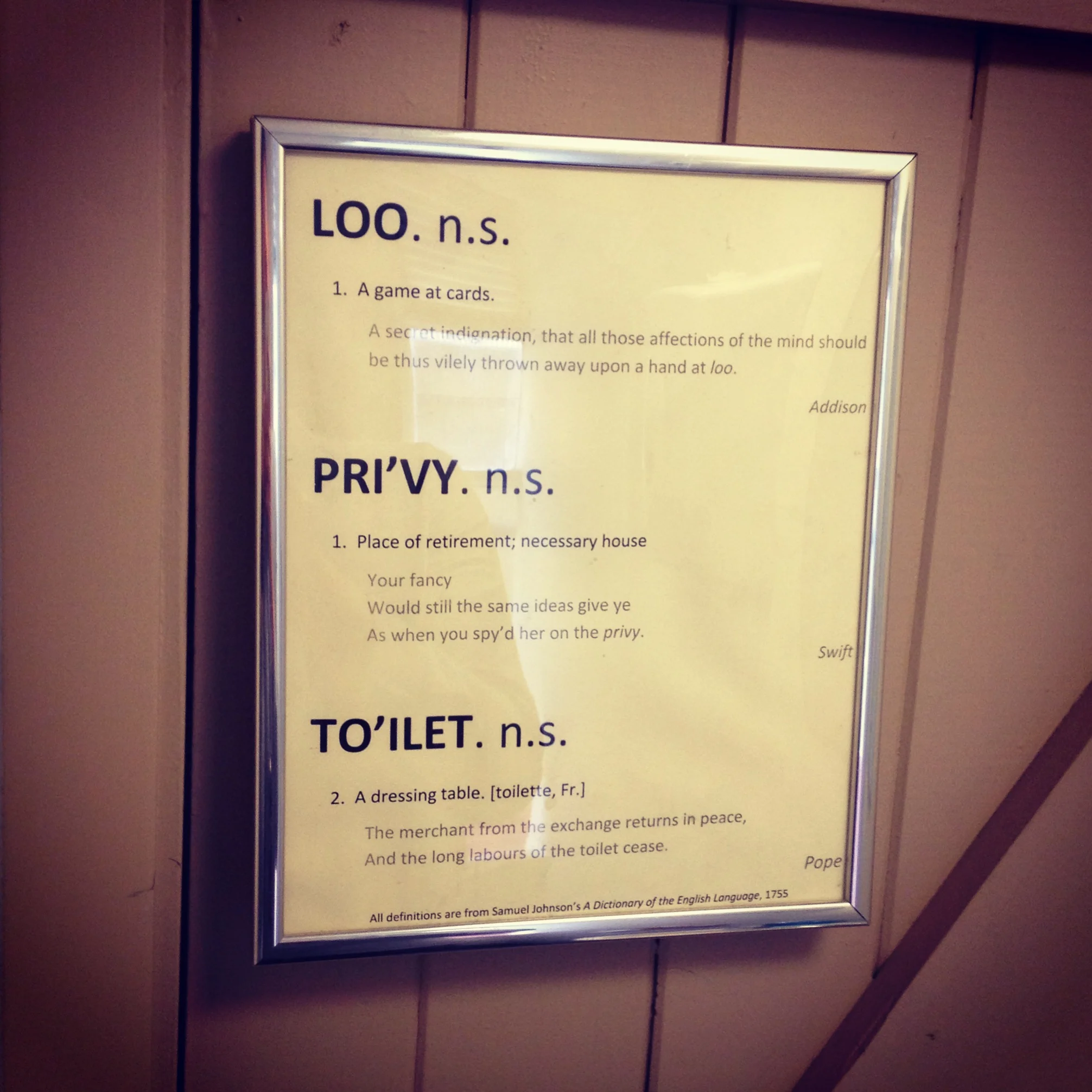 Toilet signage, Dr Johnson’s House, London