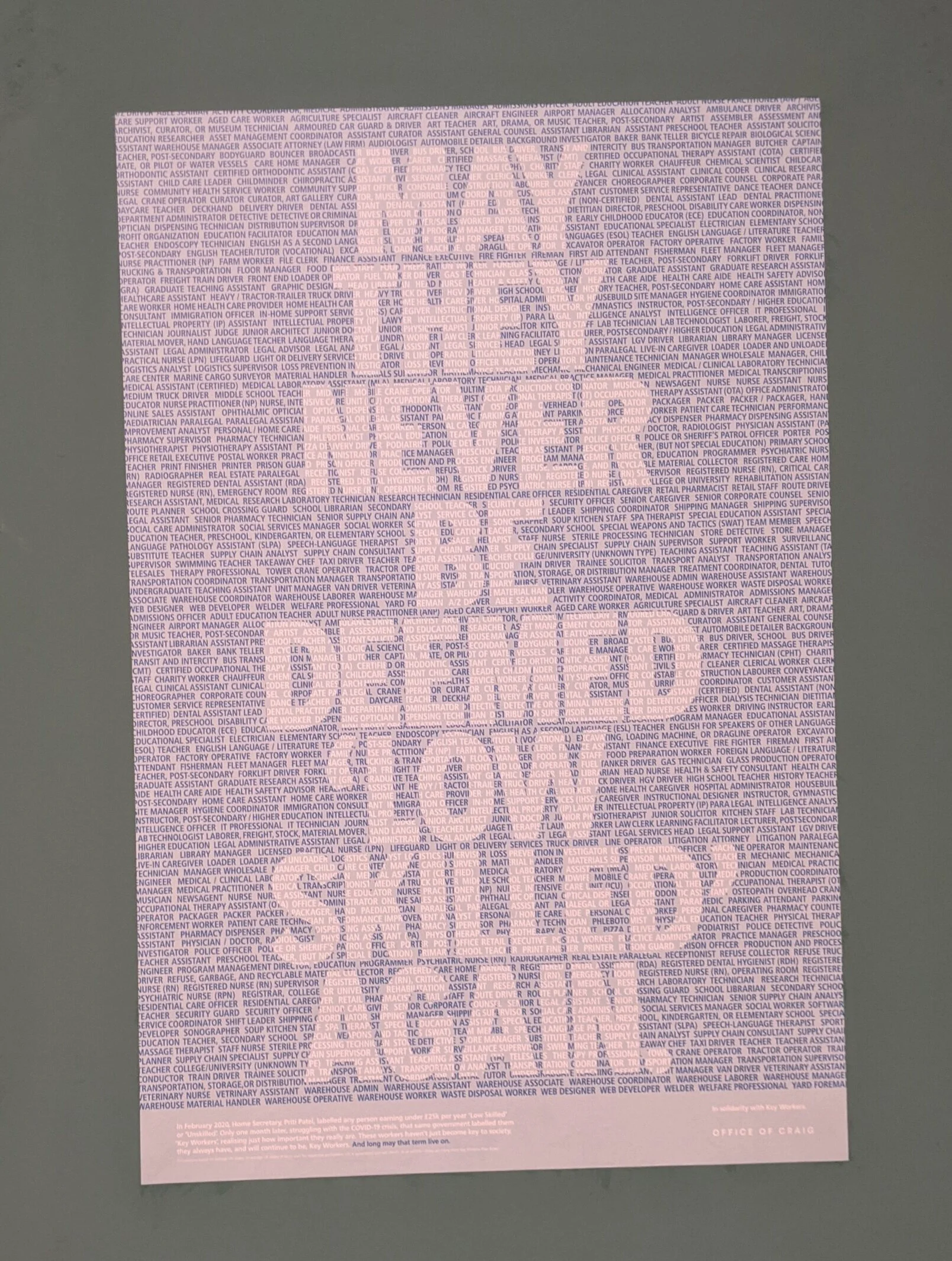 Key Workers Poster (2020) by Craig Oldham, Manchester Art Gallery