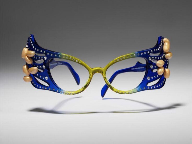 Dame Edna Everage’s baked beans glasses, V&A, London