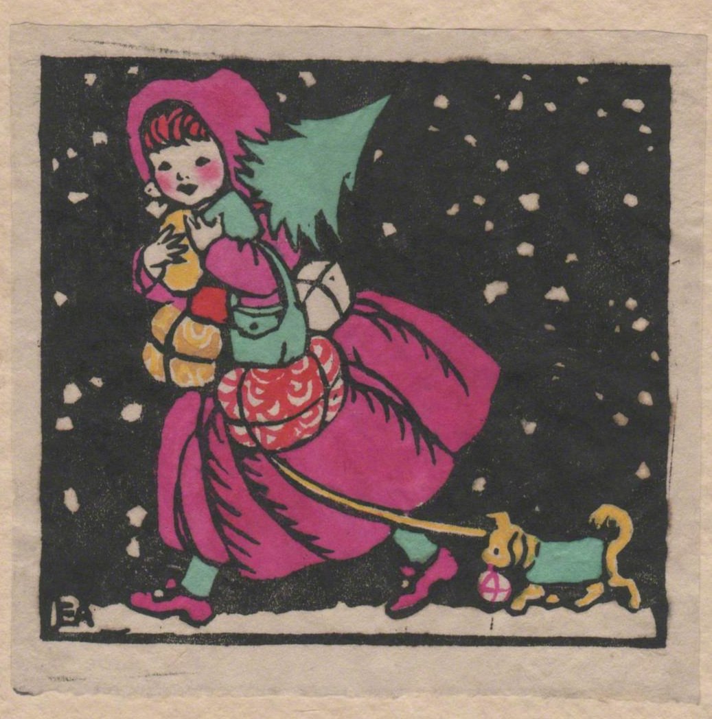 Christmas card by Elizabeth Adela Forbes (1859-1291), Penlee House Gallery and Museum, Cornwall