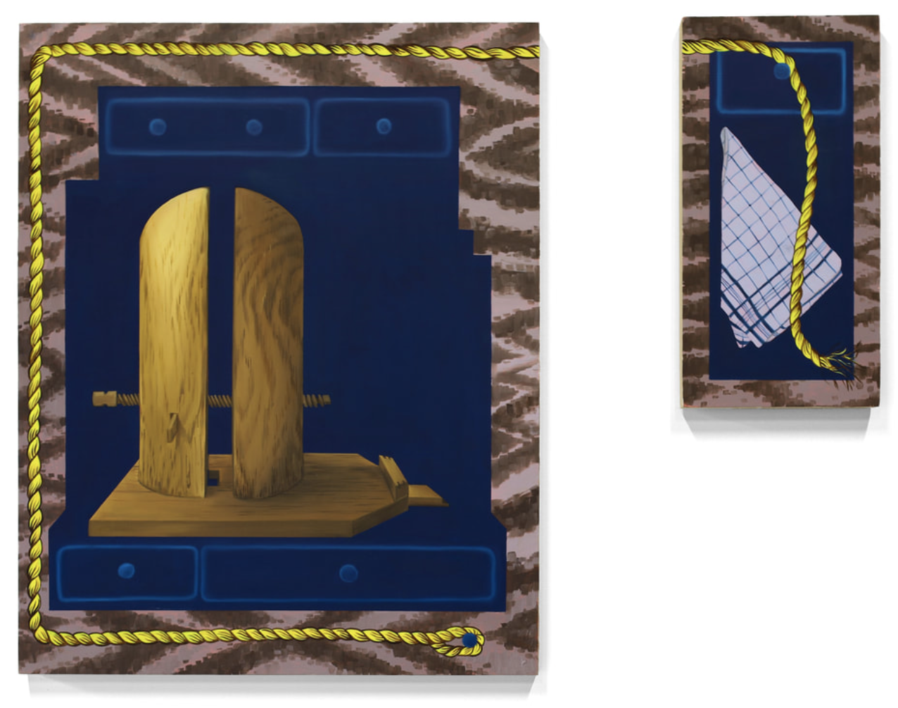 "Surge of Willfulness", 2020, oil on wood panel, 20" x 16"  and 12" x 6"