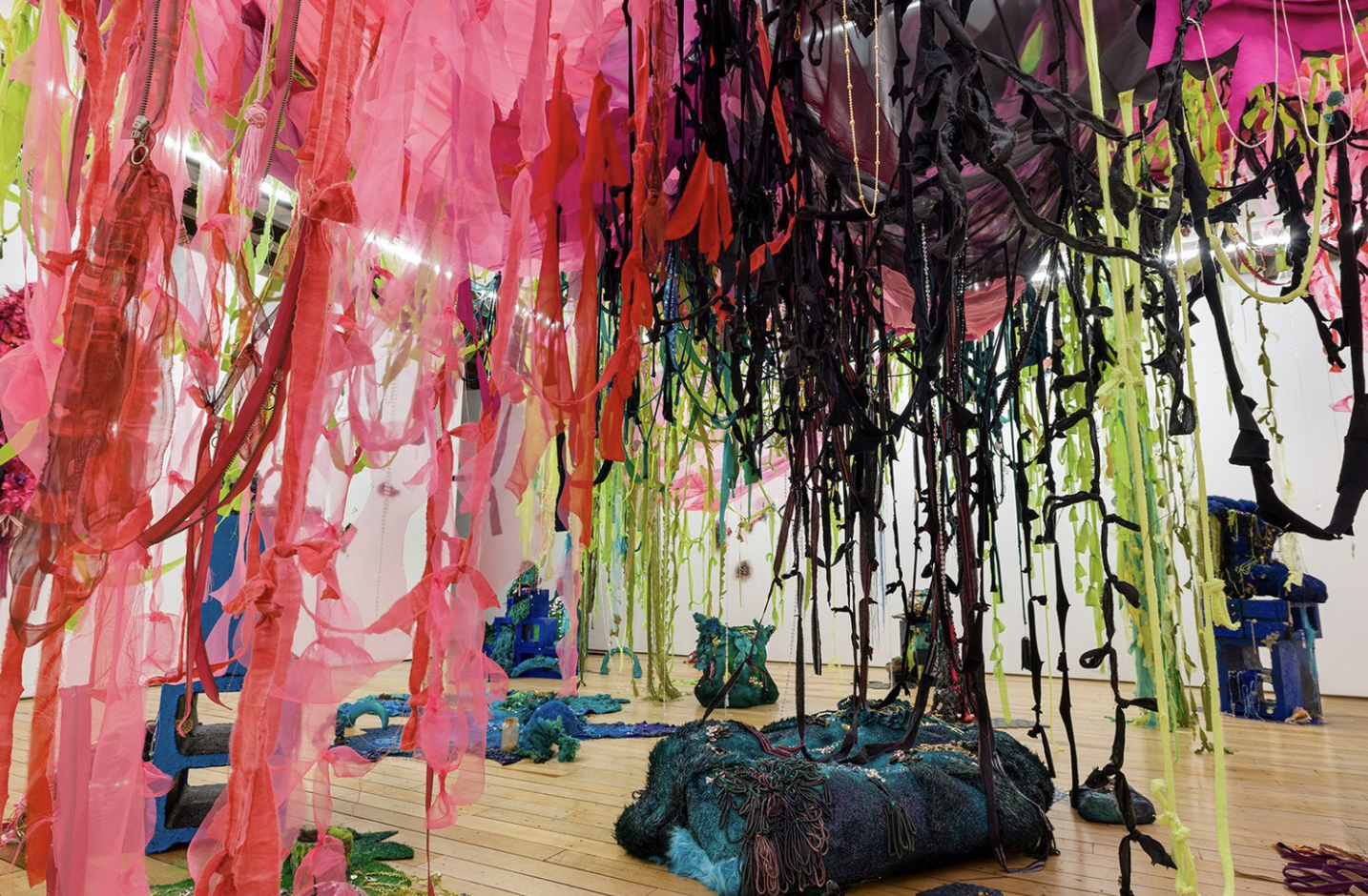 Installation view of "the rain from dreams or from breaths" (2023) at Rachel Uffner, NYC