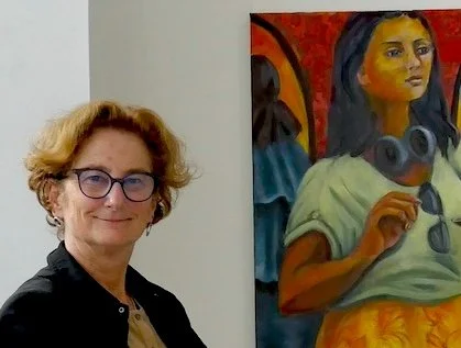 Heffron portrait at art show - Caroline Heffron.JPG