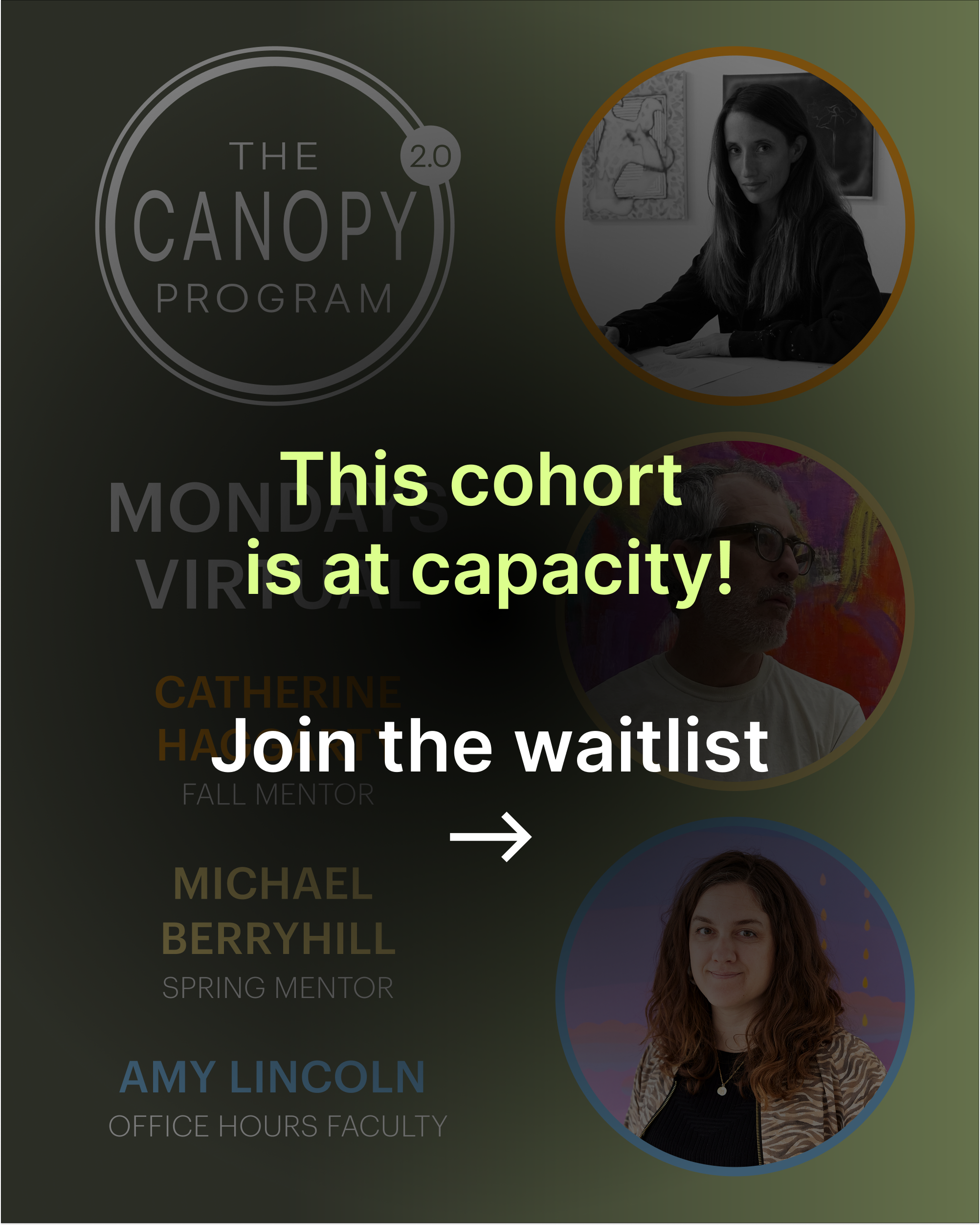 Canopy 2.0 Cohort with Catherine Haggarty and Michael Berryhill (Mondays Virtual)