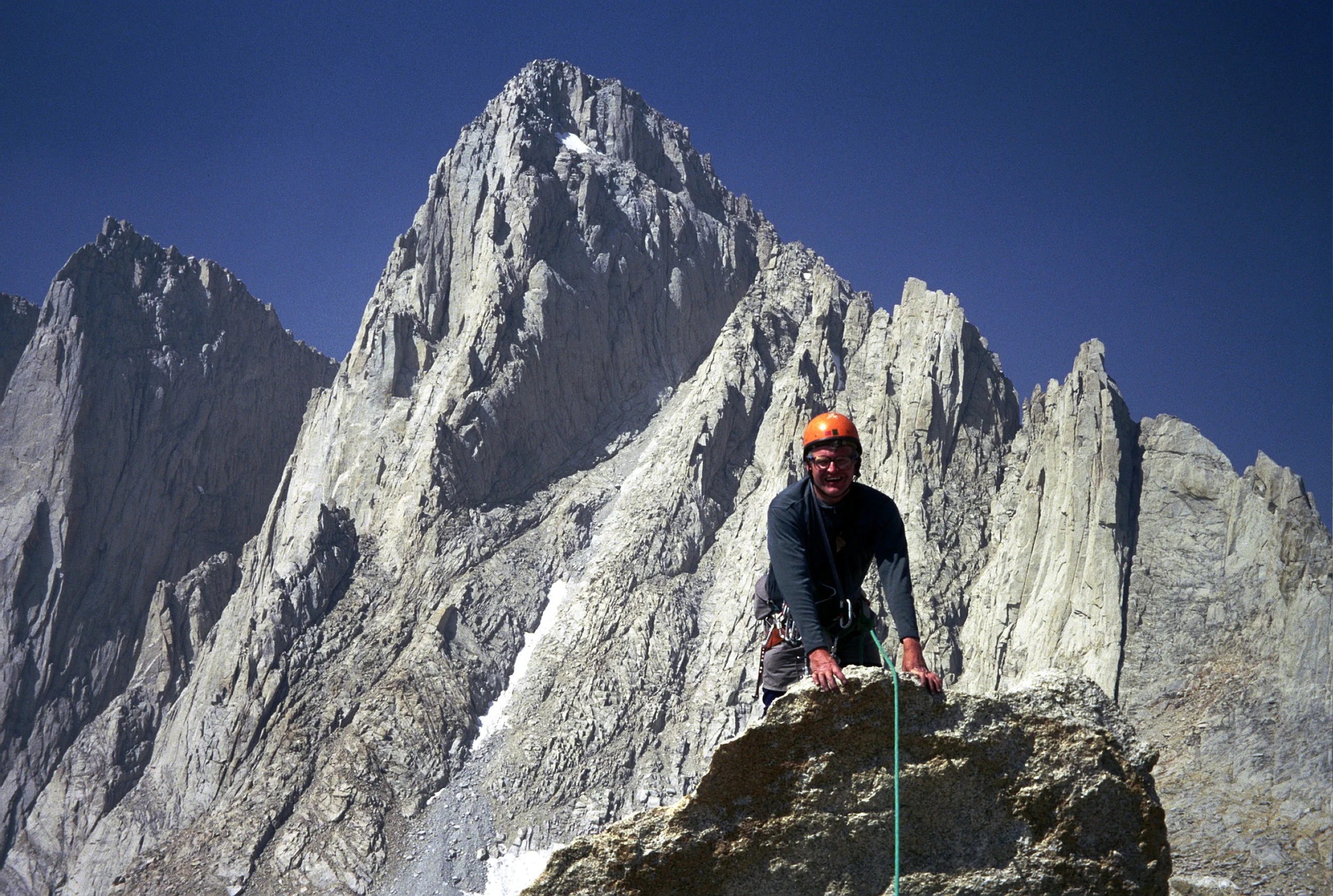 Dr. Teschner in California's Sierra Nevada mountains.