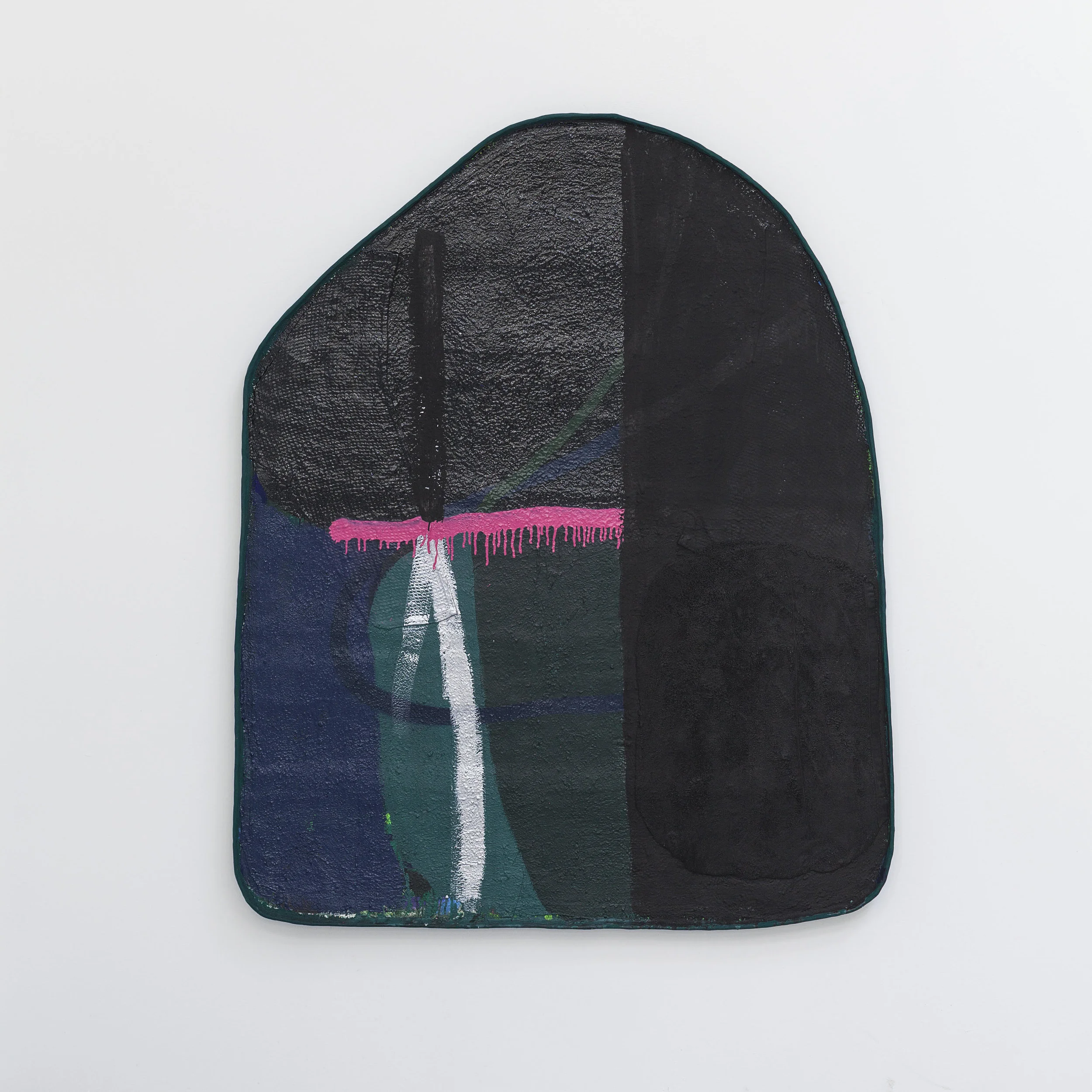 Untitled / 2018 / Acrylic, apoxie sculpt, and fabric collage on sealed rigid wrap / 58.5 x 47.5 x 1.25 inches (148 x 120 x 3 cm)