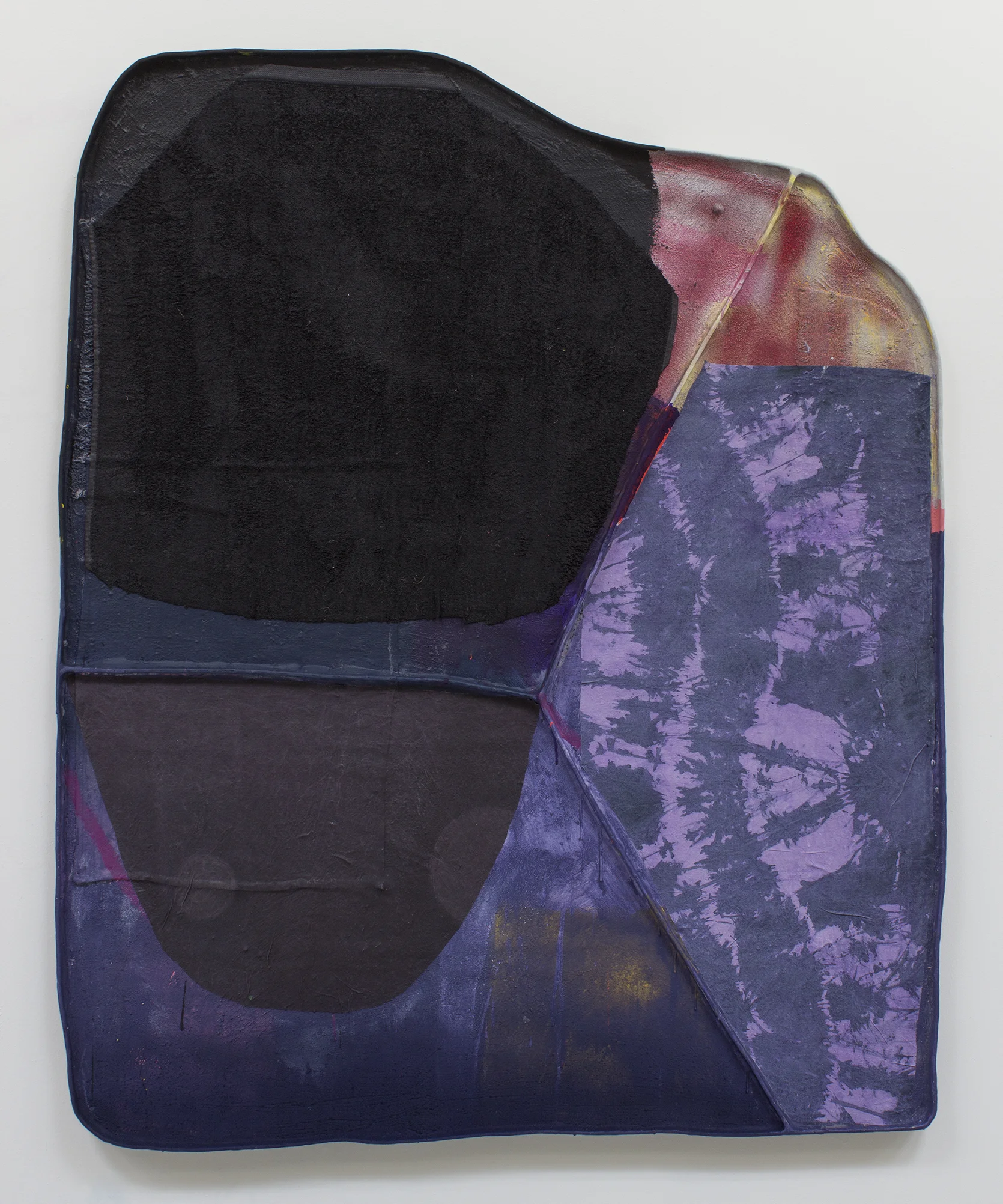 Click And Mortar / 2018 / Acrylic, fabric, apoxie sculpt on sealed rigid wrap / 58 x 48 x 1.25 inches (147 x 122 x 3 cm)