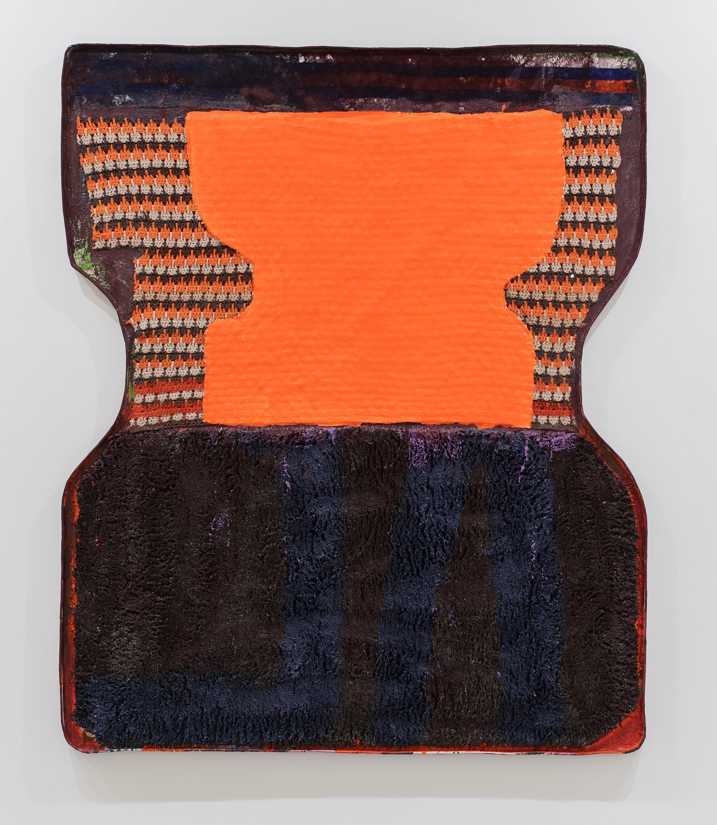 Echo / 2019 /Acrylic, fabric, and apoxie sculpt on reinforced rigid wrap / 71.5 x 59.5 x 1.75 in (181 x 151 x 3 cm)