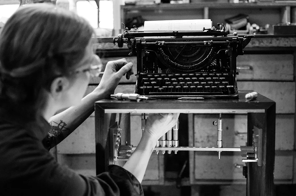 Meta at her work. Photo by Tjaša Gnezda taken in Ljubljana, 2018
