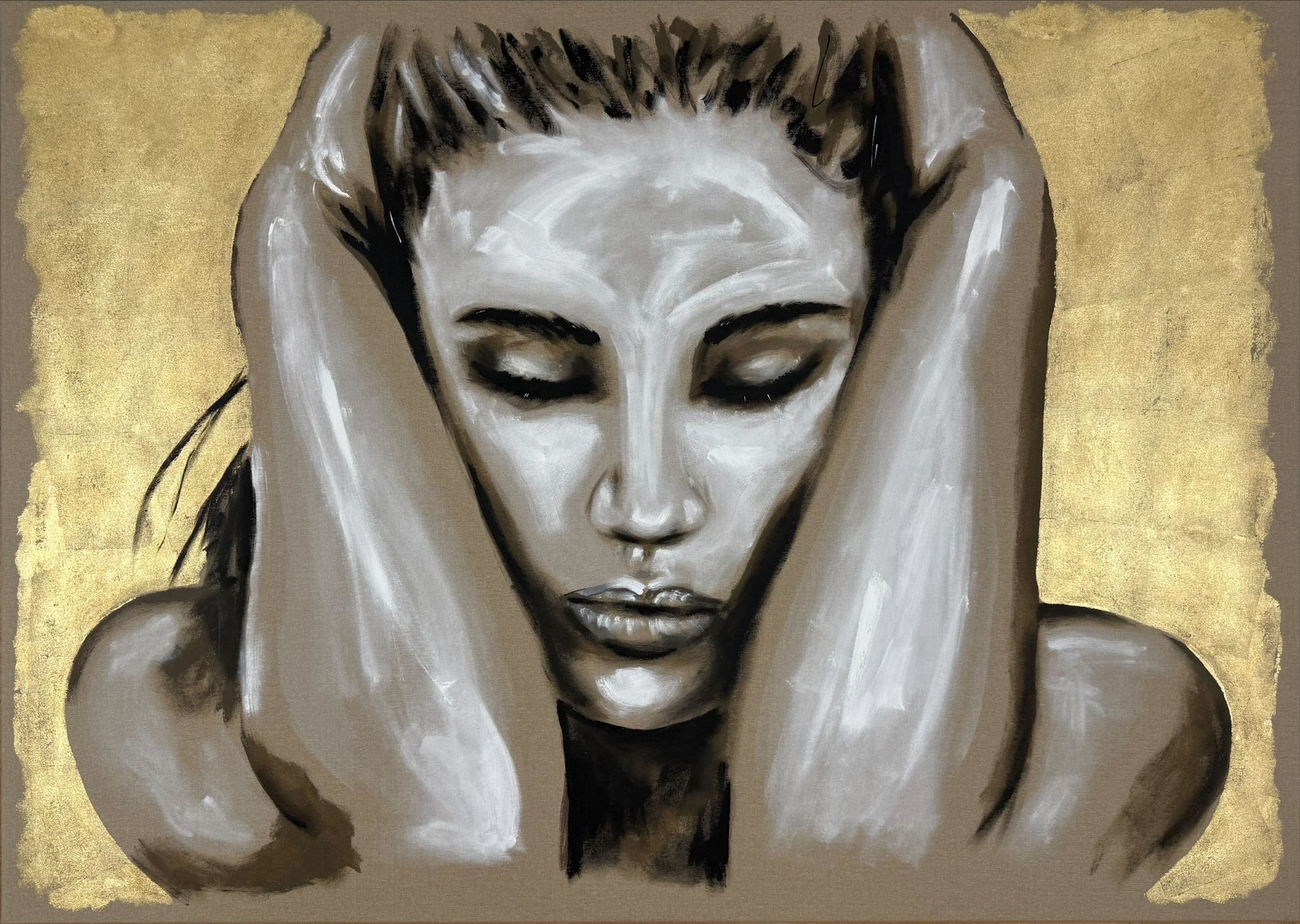 Goldeneye

 

 175 x 125 Acrylic and gold leaf on canvas, 2025 