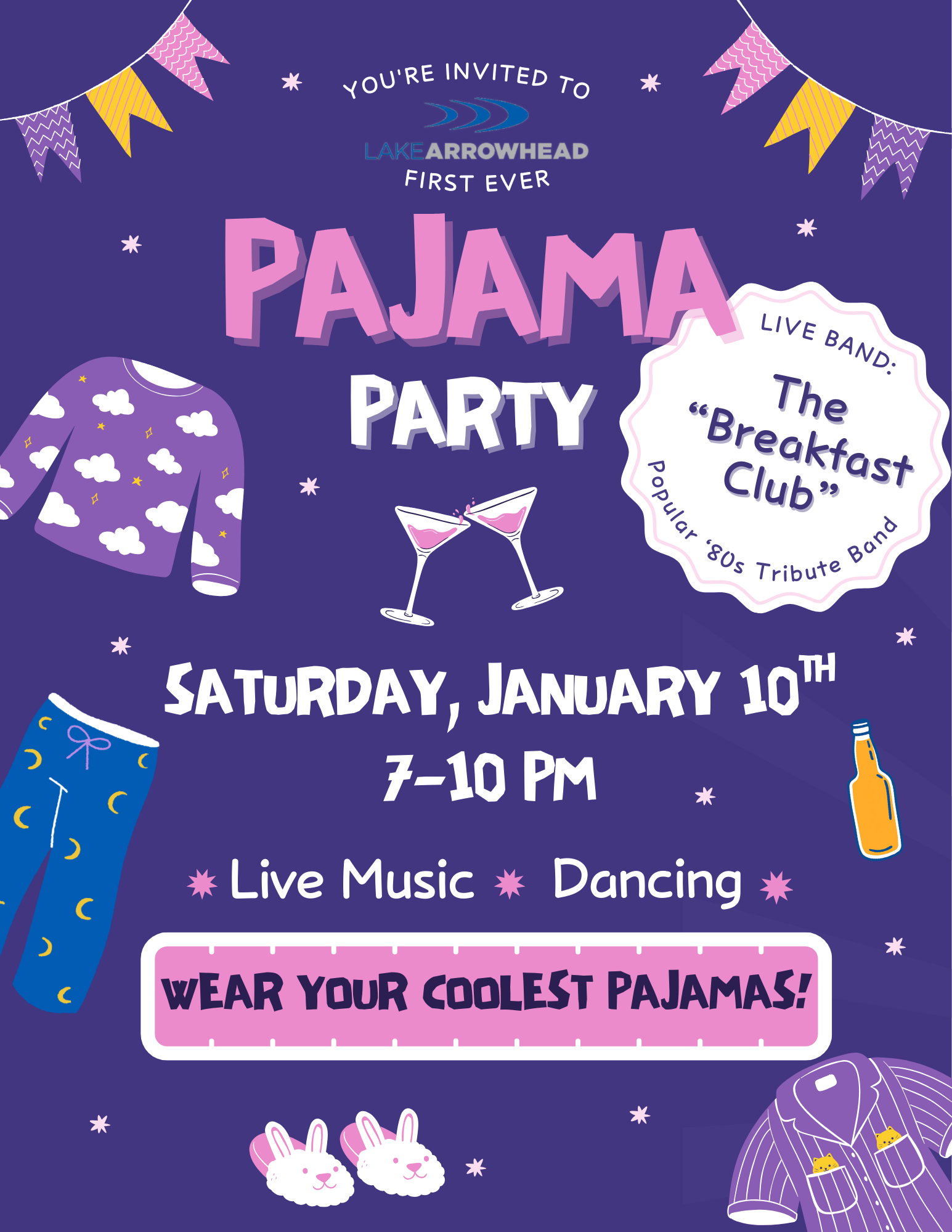 Live Music by the Breakfast Club &amp; Pajama Party