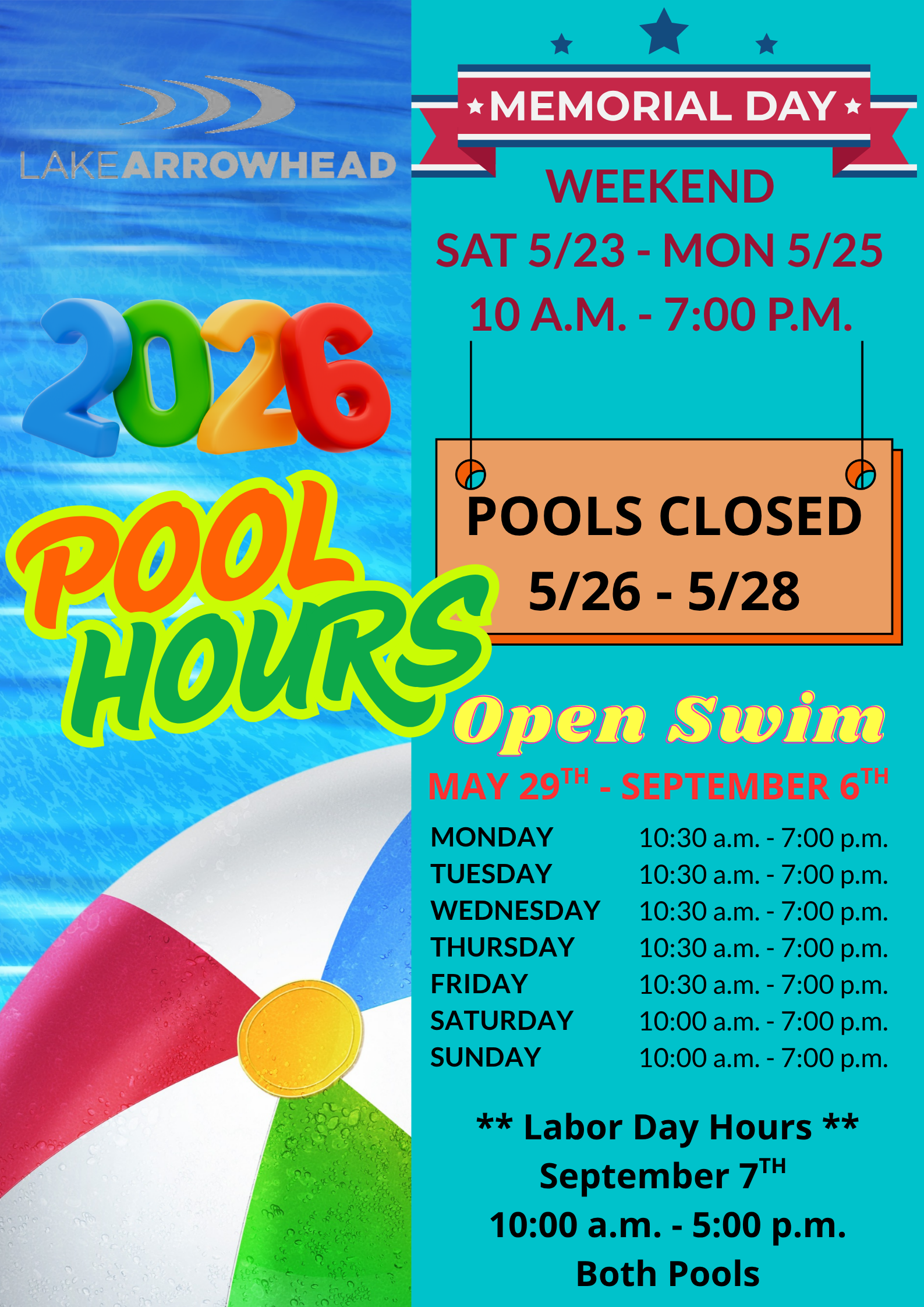 Clubhouse &amp; Chalet Pools Open