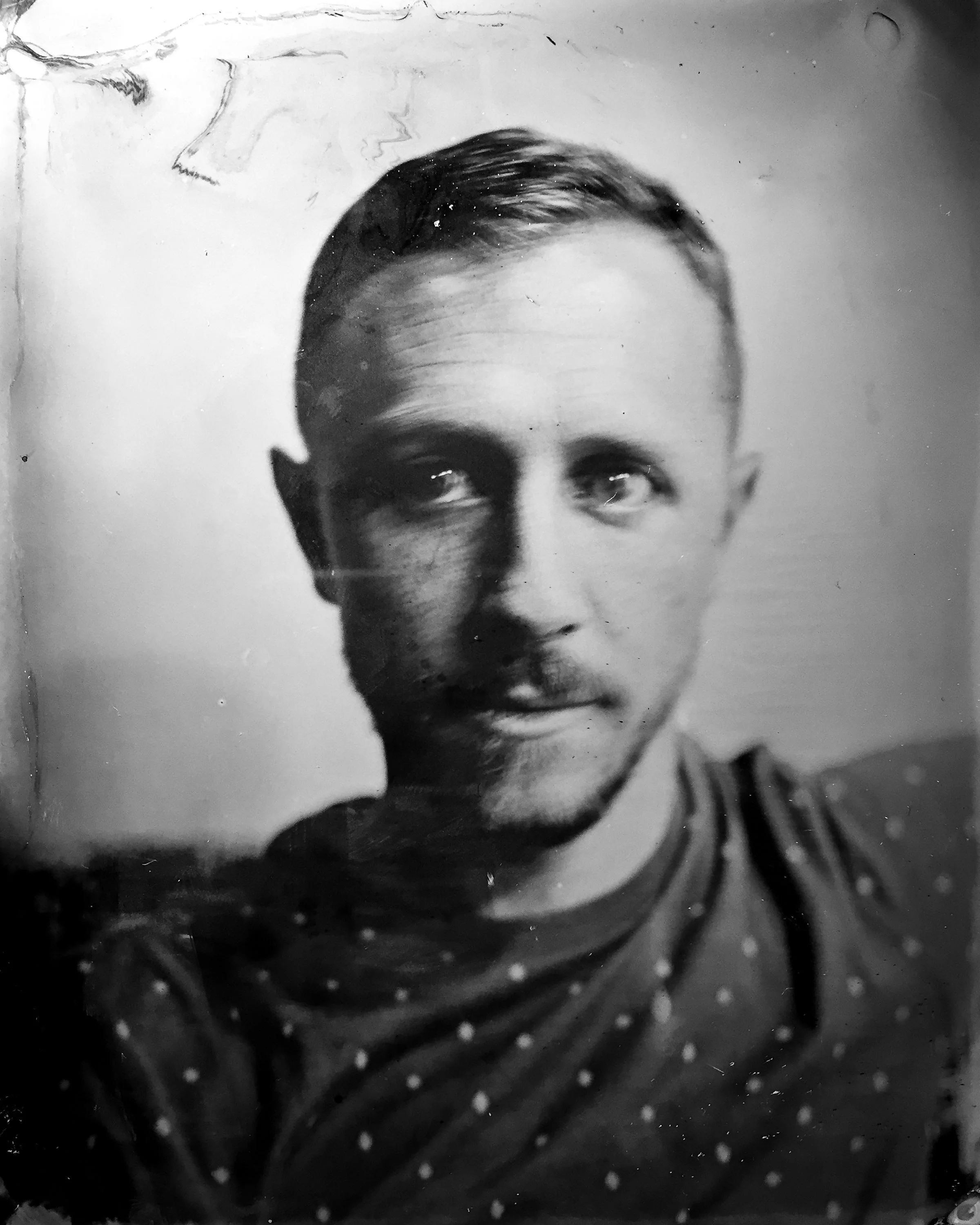 he first tintype: a young man in a polka-dotted shirt, 2016