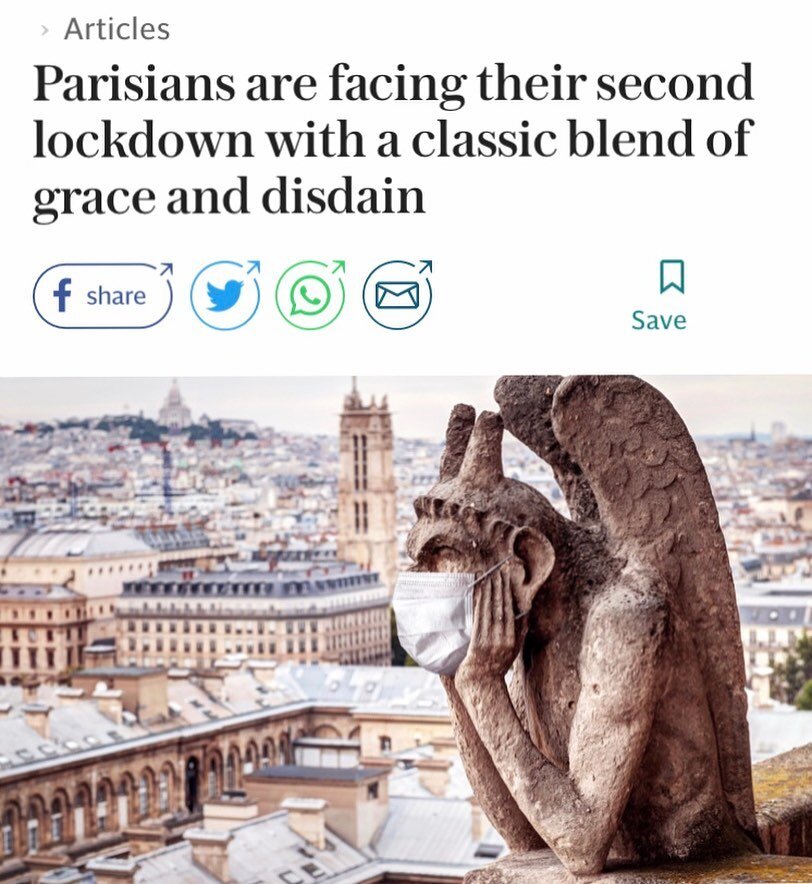 I wrote a &lsquo;postcard from Paris&rsquo; for @telegraphtravel, looking at how the city has weathered the pandemic so far and how it&rsquo;s dealing with the latest restrictions as we pass into &lsquo;maximum alert&rsquo; #paris 
Link in bio