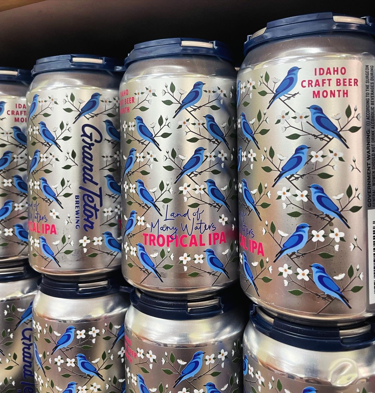 The Land of Many Waters Tropical IPA by @grandtetonbrewing got a little makeover and we LOVE it! A fantastic beer just for Idaho Craft Beer Month! #pintsupidaho #idahobeer